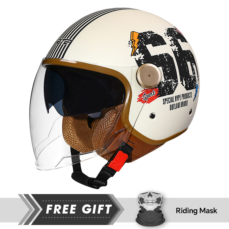 DOT ECE Approved Retro 3/4 Ope - Motorcycle Gear In Store recension och pris