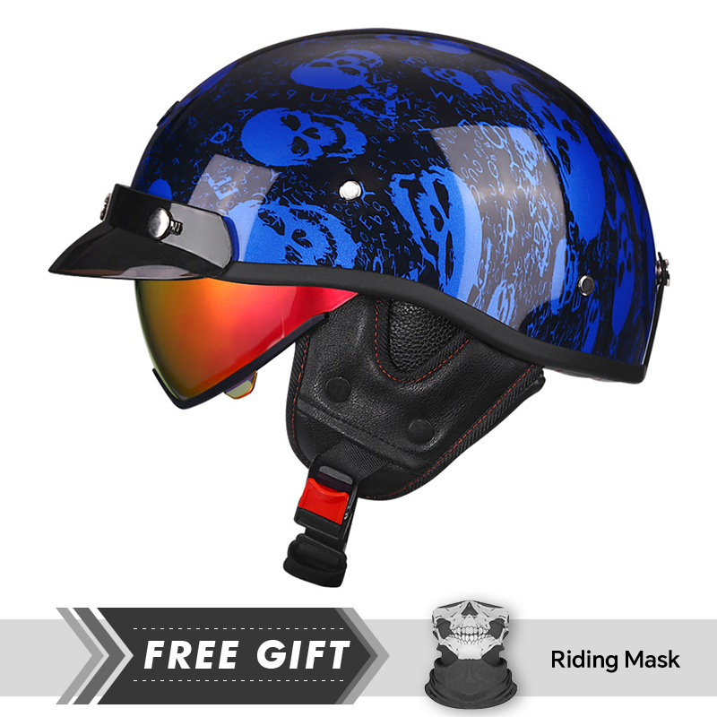 Retro Half Face Motorcycle Hel - Motorcycle Gear In Store recension och pris