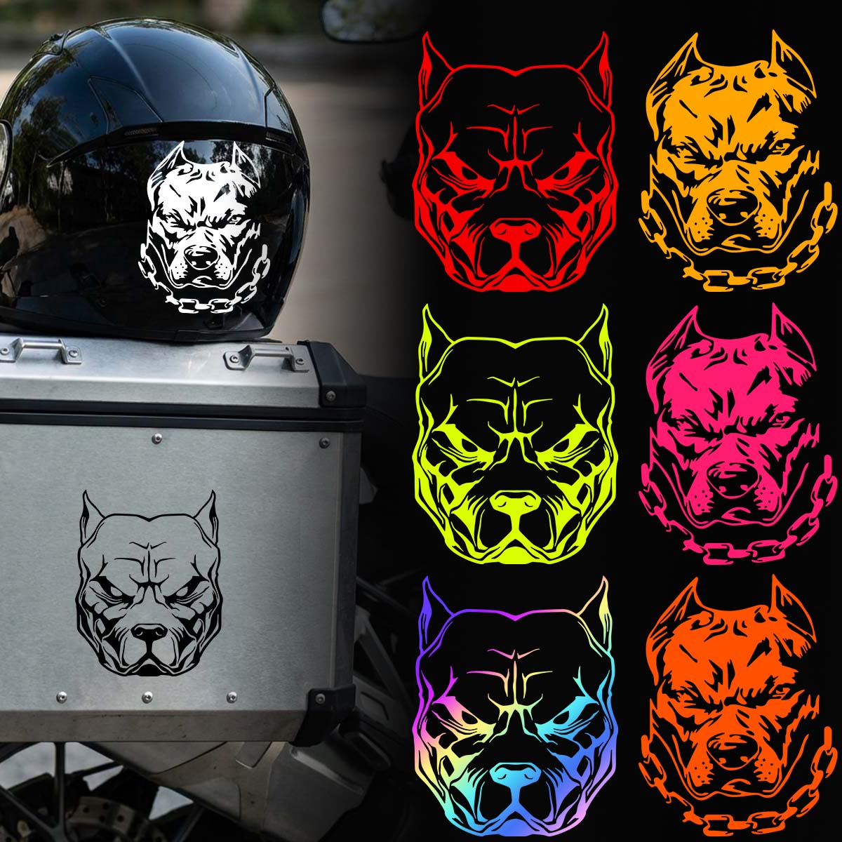 2PCS/SET Multicolor Pitbull Do - Motorcycle Gear Dogs recension och pris