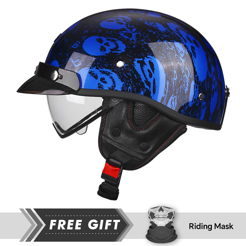 Men Women Retro Half Face Moto - Motorcycle Gear In Store recension och pris