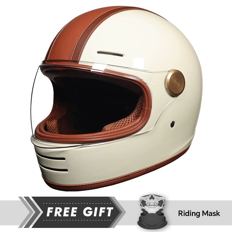 DOT Approved Retro Leather Ful - Motorcycle Gear In Store recension och pris