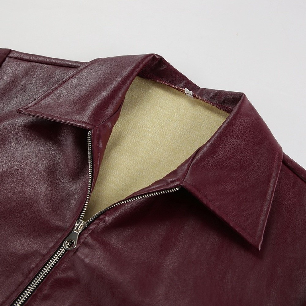 Vintage PU Leather Jacket Matt - Motorcycle Gear Outfit recension och pris
