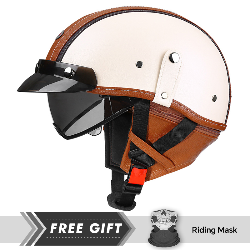 Adult Retro Half Face Helmet D - Motorcycle Gear In Store recension och pris