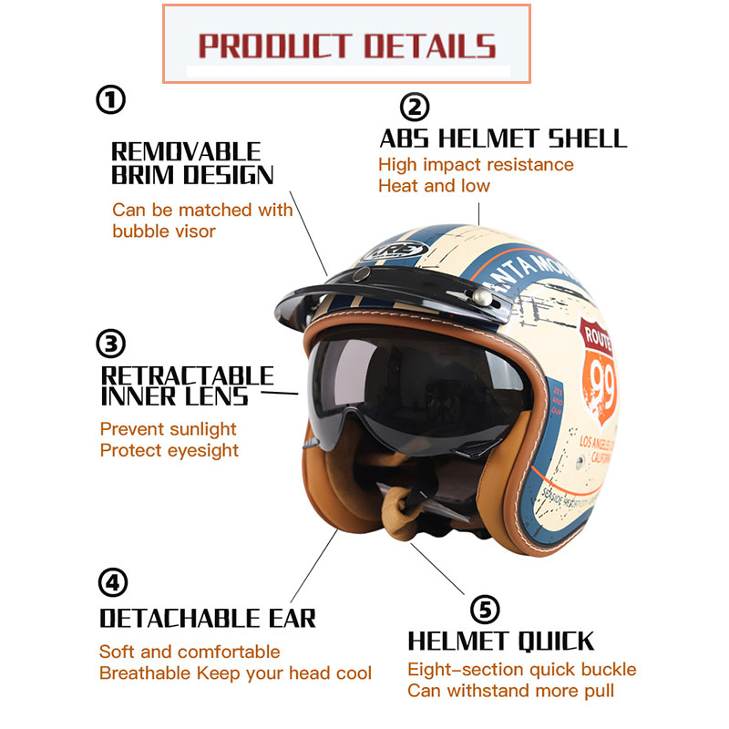 SOMAN Open Face Motorcycle Hel - Motorcycle Gear In Store recension och pris